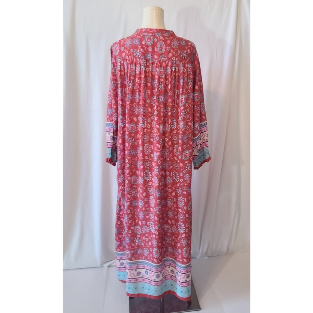 Sold! Natural Life Dara Floral Tassel Kaftan Flowy Boho Maxi Dress Small - Picture 6 of 6